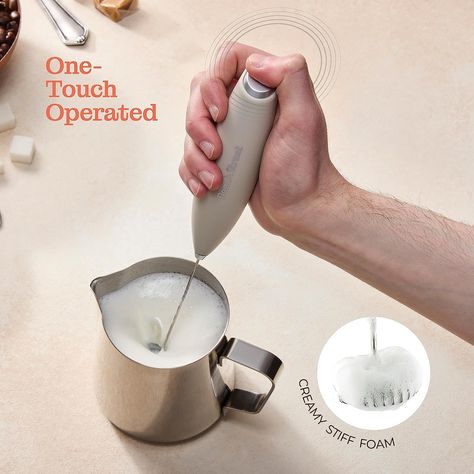 Powerful Handheld Milk Frother, Mini Milk Foamer, Battery Operated (Not included) Stainless Steel Drink Mixer with Frother Stand for Coffee, Lattes, Cappuccino, Frappe, Matcha, Hot Chocolate Handheld Frother, Milk Foamer, New Kitchen Gadgets, Matcha Chocolate, Coffee Stirrers, Electric Milk Frother, Mini Milk, Drink Mixer, Frothing Milk