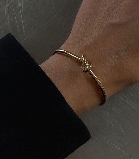 Knot, Bracelet, Gold, Black