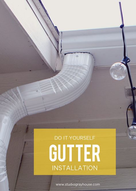 DIY Gutter Installation Diy Gutters, Gutter Installation, Easy Home Improvement Projects, Easy Home Improvement, How To Install Gutters, Outdoor Remodel, Rain Gutters, Diy Home Repair, Home Repairs