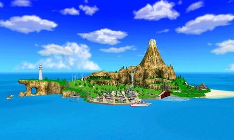 Why can't Wuhu Island be real? It's got everything! Wuhu Island, Wii Party, Wii Sports Resort, Wii Sports, 2010s Nostalgia, Shigeru Miyamoto, Wii Fit, Nostalgia Core, 8bit Art