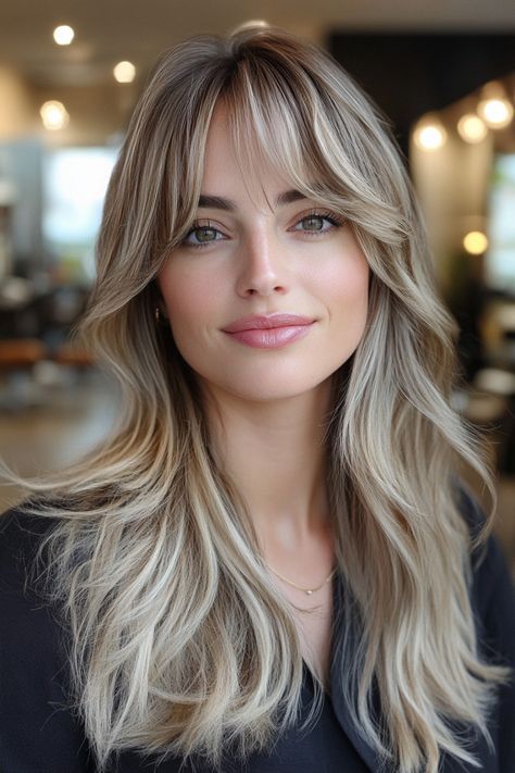 23 Fabulous Hairstyles For Big Foreheads That You'll Love Bangs For A High Forehead, Long Hair With Layers Big Forehead, Side Bangs For Big Forehead, Best Haircuts For Large Foreheads, Long Face Big Forehead Hairstyles, Hair Styles For Large Foreheads, Hair For High Forehead, Easy Hairstyles For Big Foreheads, Hairstyles High Forehead