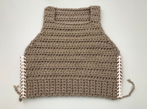 Crochet Sweater Vest Pattern - KnitcroAddict Crochet Tank Top Free Pattern Easy, Crochet Vest Pattern Free Woman, Crochet Sweater Vest Pattern, Sweater Vest Pattern, Crochet Tank Top Free, Crochet Vest Pattern Free, Crochet Vests, Vest Patterns, Crochet Waistcoat