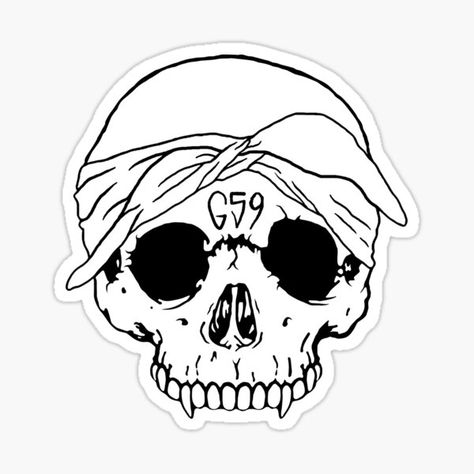 G59 Skull Logo, Beetlejuice Tattoo, Skate Stickers, Tattoo Outline Drawing, Doodle Tattoo, Creepy Tattoos, Old School Tattoo Designs, Boys Sticker, Art Appliqué