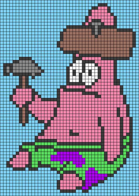 Lilo And Stitch Pixel Art Grid, Megamind Pixel Art, Alpha Patterns Spongebob, Sponge Bob Pixel Art, Funny Pixel Art Grid, Patrick Pixel Art, Spongebob Alpha Pattern, Funny Alpha Pattern, Rick And Morty Pixel Art