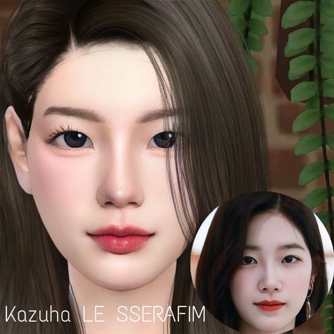 Sims Kazuha LE SSERAFIM Kazuha Sims 4 Cc, Sims 4 Cc Le Sserafim, Women Kpop, Kazuha Le Sserafim, Red Velet, Sims Characters, Cc Mods, Douyin Makeup, The Sims 4 Packs