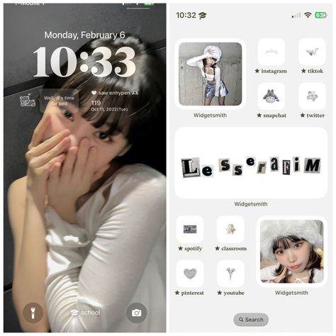 everything used is found in my layouts board 🫶🏼. #chaewon wallpaper #chaewon #ios16lockscreen #lesserafim #chaewon Chaewon Username Ideas, Chaewon Homescreen, Chaewon Layout, Chaewon Lockscreen, Chaewon Wallpaper, Lockscreen Themes, Organize Phone Apps, Lesserafim Chaewon, Ios Theme