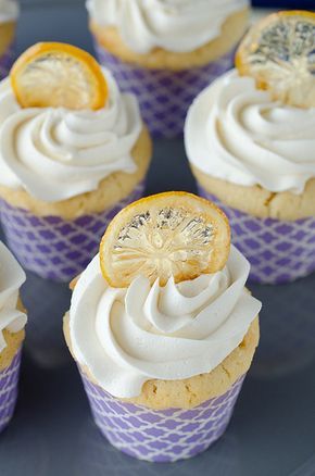 Lemon Cupcakes with Candied Lemon Chips by Seeded at the Table, via Flickr Lemon Chips, Cupcakes With Frosting, Lemon Water Health Benefits, Deco Cupcake, Lemon Cupcake, Lemon Juice Benefits, Candied Lemon Peel, Lemon Health Benefits, Candied Lemons