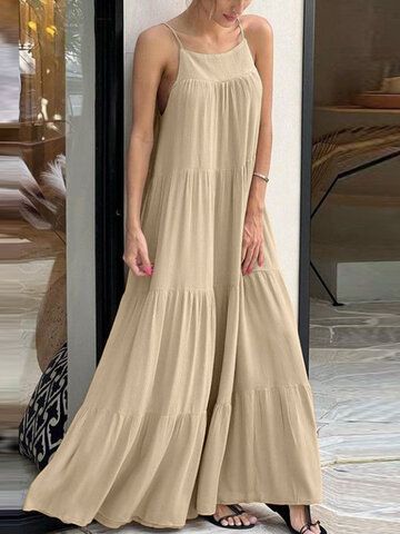 Your friend shared a fashion website for you and give you up to 20% off coupons! Claim it now.【Women Solid Tiered Casual Spaghetti Strap Maxi Dress】 SKU:SKUK05319 https://www.newchic.com/zanzea-maxi-dresses-3662/p-1993239.html?site=21&p=G2101373491516202250&utm_campaign=pdpinshare&utm_content=&prod_id=1993239 House Dresses Comfy, Look Hippie Chic, Cheap Maxi Dresses, Strap Maxi Dress, Dressy Casual Outfits, Spaghetti Strap Maxi Dress, Long Dress Casual, Maxi Dress Online, Dressy Casual