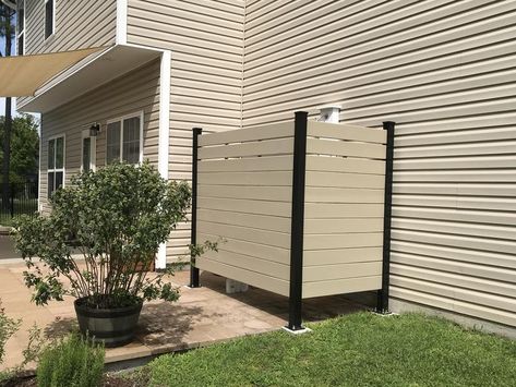 HOFT Solutions HOFT 3-in W x 73.5-in H Black Aluminum Outdoor Privacy Screen in the Outdoor Privacy Screens department at Lowes.com Hvac Privacy Fence, Solid Privacy Wall Outdoor, Wood Privacy Wall Lowe's, Privacy Screen Outdoor Pots & Planters, Wood Privacy Screen Lowe's, Garden Gadgets, Ac Cover, Privacy Fence Screen, Fence Screening