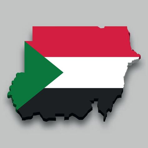 3d isometric Map of Sudan with national flag. Sudan Flag, Isometric Map, 3d Isometric, Dark Nature, Dark Nature Aesthetic, Flag Art, National Flag, Nature Aesthetic, Dream Room