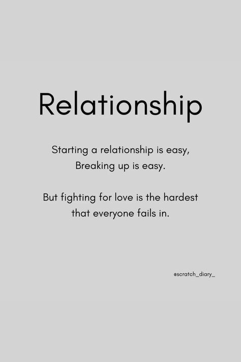 If fhe starting or breaking any relationship is easy for someone that means - was not really honest and right one .. it not makes sense.. fighting for love is not easy as well but gives strength if you know is worthy your all efforts 🙌🏻💪🏻🐝 Love Lessons Quotes Relationships, Hardest Relationship Quotes, Quest For Love, Love Is Not Easy Quotes, Hurted Quotes Relationship For Him, Break In Relationship, Understanding Quotes Relationships, Break Up Lines, Heartfelt Quotes Relationships