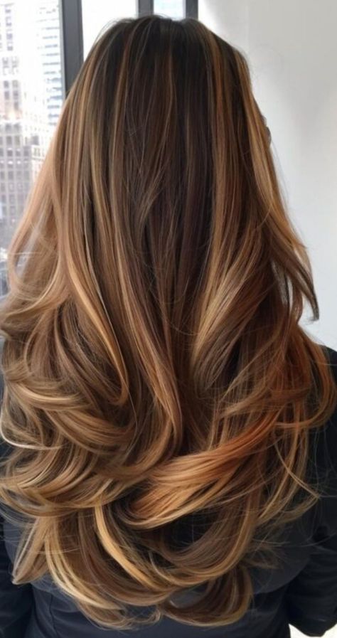 Partial Balayage Long Hair, Balyage Long Hair Brunettes, Ginger Balayage, Chocolate Brown Balayage, Hair Collage, Caramel Brown Hair, Balayage Long Hair, Hair Change, Hair Color Underneath