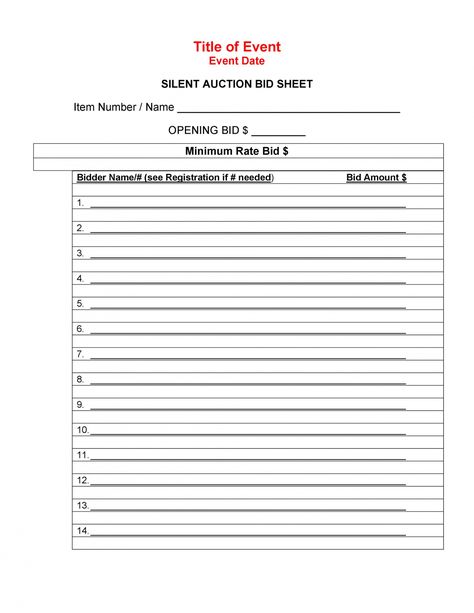 Sample of sample 40 silent auction bid sheet templates word excel ᐅ silent auction registration form template doc. Silent auction registration form template, Business forms play an essential part in day to day business. Business types are often created by the busin... Silent Auction Bid Sheets, Business Types, Legal Forms, Registration Form, Photography Templates, Form Template, Silent Auction, Best Templates, Word Doc