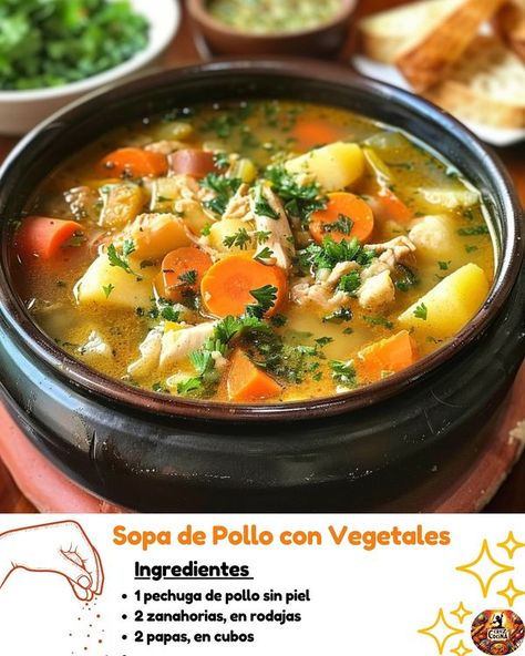 Cruz Cocina - Sopa de Pollo con Vegetales 🍲🐔 Ingredientes:... Chicken Sopa Seca