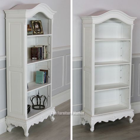 Painted Bookcases, Floating Nightstand Ideas, Bookshelves Aesthetic, Modern Floating Nightstand, Pastel Interior Design, French Bookcase, Modern Luxury Furniture, Nightstand Ideas, Painting Bookcase