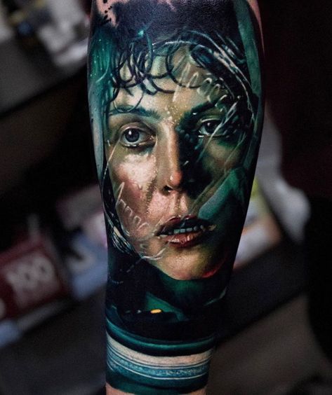 Ellen Ripley Tattoo, Ripley Tattoo, Ripley Alien, Steve Butcher Tattoo, Alien Movies, Avengers Tattoo, Ellen Ripley, Portrait Tattoos, Movie Tattoo