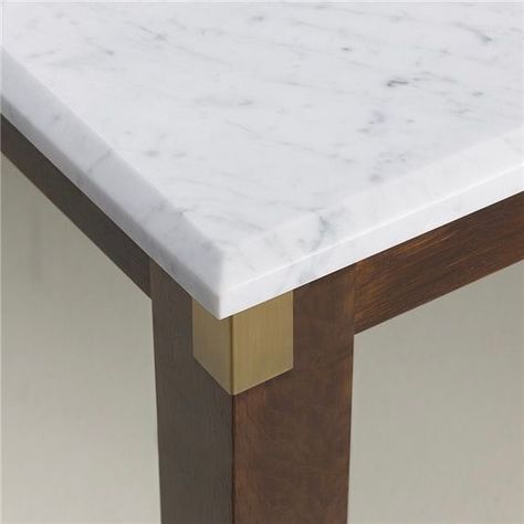 Beautiful detail on this dining table by @promemoria_italy.  Structure in stained ash-wood feet and details in bronze. Available with top in Bianco di Carrara marble Serena Stone and bronze. Woods Ideas, Chamfered Edge, Modern Scandinavian Furniture, Brass Interior, Joinery Details, Luxe Interiors, Furniture Details, Marble Table, Carrara Marble