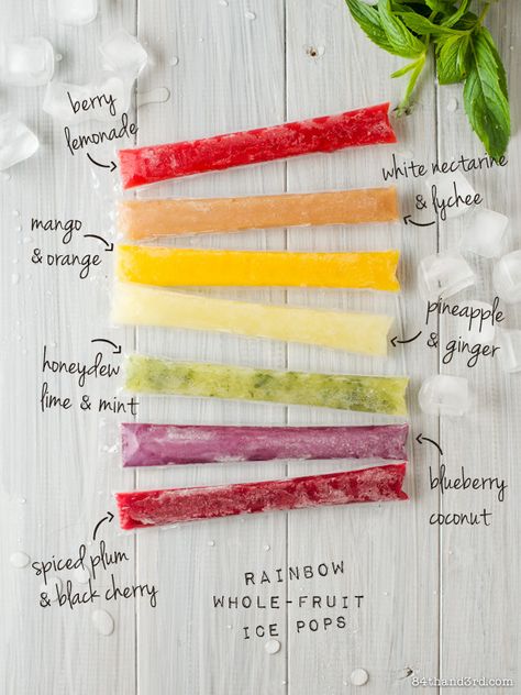 Adult Popsicles, Fruit Popsicle Recipes, Fruit Ice Pops, Pop Cake, Taco Shop, Fruit Popsicles, Fruit Pops, Rainbow Fruit, Resep Diet