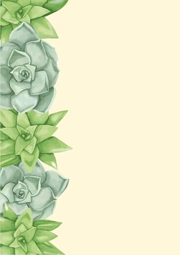 Premium Vector | Vector the background is yellow and a border of succulent Succulent Border, Border Templates, Page Borders, Vector Photo, Vector Background, Premium Vector, Graphic Resources, Succulent, Photo And Video