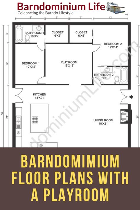 Floor Plan With Playroom, Laundry Room Layout Floor Plans, Rectangle House Plans, Texas Barndominium, Playroom Flooring, Living Room Floor Plans, Open Kitchen And Living Room, Create Floor Plan, Barndominium Plans