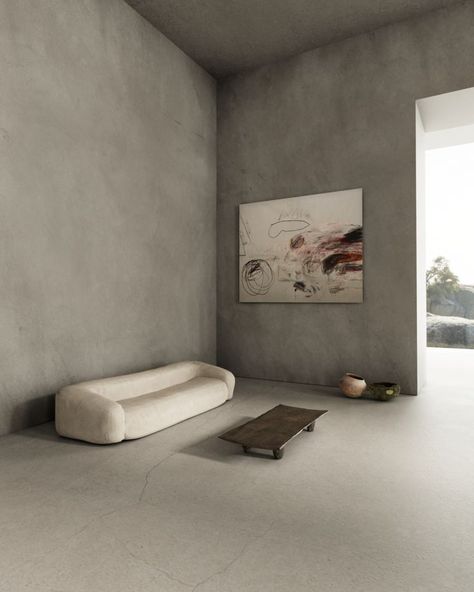 Brutalism Interior, Brutalist Interior, Environment Inspiration, Residence Interior, Red Energy, Japandi Decor, Minimalist Living Room Design, Minimal Interior, Concrete Walls