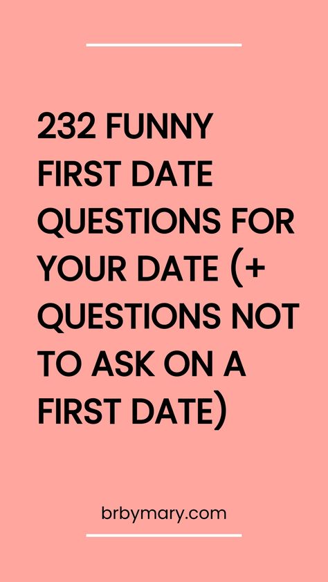 Use this guide to find 232 funny questions for first date conversations to spice up your first date and break the ice easily! Questions For First Date, First Date Conversation, Date Questions, First Date Questions, Date Ideas For New Couples, Funny Questions, Dating Questions, Your Crush, First Date