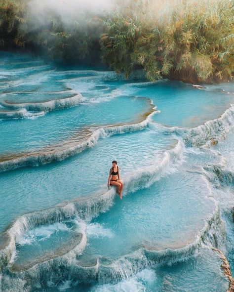 Hot Springs, In The Middle, Tuscany, The Middle, Springs, Trees, Italy, Water, Travel