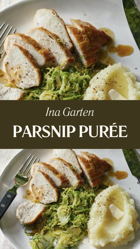 Ina Garten Parsnip Purée Scallops With Parsnip Puree, Parsnip Puree Recipe, Fancy Thanksgiving, Parsnips Recipe, Parsnip Recipes, Mashed Parsnips, Parsnip Puree, Creamed Spinach, Pureed Food Recipes