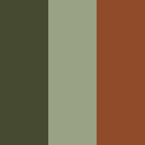 Sage Green And Burnt Orange Kitchen, Green Copper Color Palette, Rust Kitchen Cabinets, Burnt Orange And Sage Green, Burnt Orange Color Palette, Burnt Orange And Olive Green, Burnt Orange Kitchen, Red House Exterior, Burnt Orange Paint