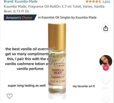 Kuumba Made Oil Vanilla, Vanilla Perfume Oil, Fragrance Lab, Fragrances Perfume Woman, Body Hygiene, Vanilla Perfume, Perfume Collection Fragrance, Oil Perfume, Shower Skin Care