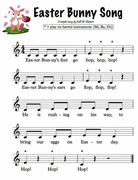 Easter Bunny Poem using Do-Re-Mi with Orff.  "Can you make your mallets hop like an Easter Bunny?" Easter Music, Piano Worksheets, Piano Songs For Beginners, Easter Songs, Spring Music, Kindergarten Music, Piano Music Lessons, Kids Piano, Music Lessons For Kids