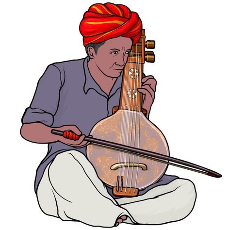 #kamaicha (khamaycha) : musical instrument of Rajasthan. Traditional Instruments Drawing, Musical Instruments Drawing Artworks, Indian Musical Instruments Painting, Sachal Sarmast, Indian Music Instruments, Thanjavur Painting, Musical Instruments Clipart, Indian Musical Instruments, Musical Instruments Drawing