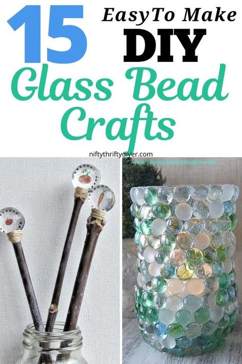 15 Glass Bead Crafts - Discover stunning DIY Glass Gem craft ideas using flat marbles from the Dollar Tree! From glass stone sun catchers, to a decorative vase, you’ll be sure to find the perfect glass bead craft to make. These step by step tutorials are easy to follow. Enjoy these easy to make craft ideas and have fun choosing your glass gem projects today! Crafts With Glass Beads, Glass Gems Projects Ideas, Glass Marbles Diy Crafts, Crystal Suncatchers Diy Craft Ideas, Glass Pebble Crafts, Glass Beads Crafts, Glass Bead Crafts Diy, Marble Diy, Gemstone Crafts