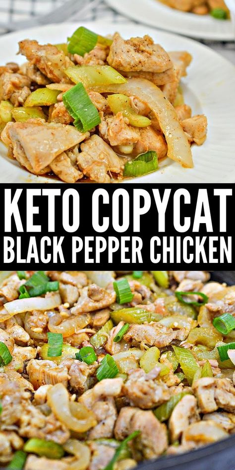 Black Keto Recipes, Keto Restaurant Copycat Recipes, Keto Black Pepper Chicken, Keto Meal Preps, Keto Copycat Recipes, Asian Keto Recipes, Keto Chinese Recipes, Keto Asian Chicken, Keto Asian Recipes