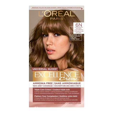 PRICES MAY VARY. Hair Color for Gray Hair Coverage: L’Oreal Paris Excellence Universal Nudes offers 100% gray coverage and all the intensity of a permanent hair color in a formula without ammonia, parabens, phthalates and mineral oil. Gentle on scalp and hair Enhance Your Hair Color With Universal Natural Reflect: The natural reflect in our Excellence Universal Nudes Hair Dye is a blend of dyes to enhance warm & cool tones. Enriched with Pro-Keratin Complex and caring agents to protect hair as i Grey Hair Coverage, Black Hair Dye, Brown Hair Dye, Dyed Blonde Hair, Gray Coverage, Permanent Hair Dye, Skin Complexion, Deep Conditioner, Permanent Hair Color