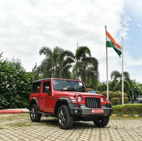 Thar Jeep Red, Red Thar Mahindra, Black Thar, Mahindra Thar Modified, Thar Car, Jeep Wrangler 1995, Thar Lover, New Mahindra Thar, Thar Jeep