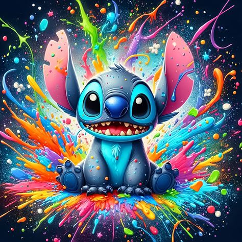 Image Stitch Disney, Stitch Images, Diy Wooden Frame, Stitch Background, Disney Characters Wallpaper, Lilo And Stitch Drawings, Images Disney, Beautiful Butterflies Art, Stitch Drawing