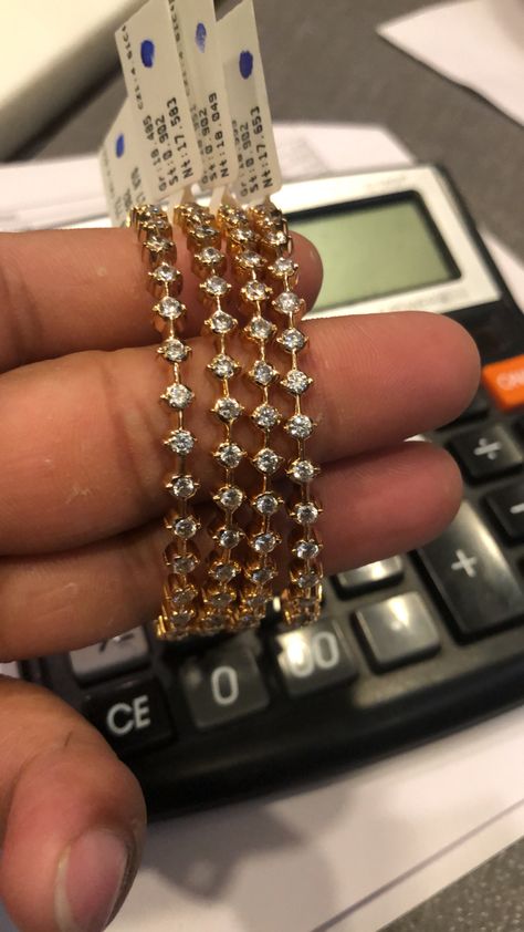 BANGLE Single Bangle Designs Gold Latest, White Stone Bangles Gold, Single Bangle Designs Gold, 2022 Bracelets, Stone Bangles Gold, Bangle Designs Gold, White Stone Bangles, Premraj Shantilal Jain Jewellers, Single Bangle