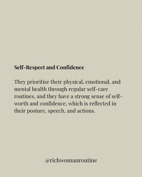 You need to put the work in… High-value women often possess habits and characteristics that contribute to their overall well-being, personal success, and positive relationships. Self-Respect and Confidence They prioritise their physical, emotional, and mental health through regular self-care routines, and they have a strong sense of self-worth and confidence, which is reflected in their posture, speech, and actions. Healthy Relationships They cultivate healthy, supportive relationships w... Women With No Self Respect Quotes, Have Some Self Respect Quotes, High Value Relationship, Quotes On Self Respect, Self Respect Quotes, Respect Quotes, High Value Woman, Respect Women Quotes, Respect Women