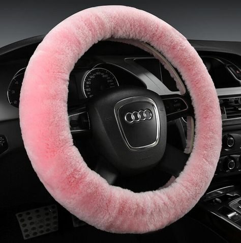 $17.51 Classical Winter Wool Car Steering-wheel Cover Soft Fur Steering Wheel Cover Sheepskin - Pink Car Makeover, Pink Wheel Cover, Pink Steering Wheel, Pink Car Wheel Cover, Pink Car Decor, Pink Car Interior, Pink Steering Wheel Cover, Fur Steering Wheel Cover, Fuzzy Steering Wheel Cover