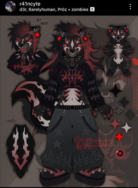 Grunge Fursona, Goth Fursona, Skunk Fursona, Raccoon Fursona, Goat Fursona, Gone Wrong, Creature Concept Art, Epic Art, Drawing Base