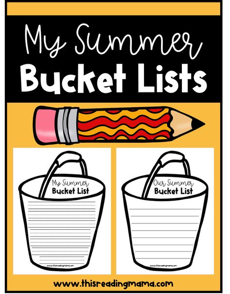 Preschool List, Summer Bucket List Writing, Summer Bucket List Craft, Printable Summer Bucket List, Summer Bucket List For Kids, Free Printable Handwriting Worksheets, Kids Summer Bucket List, Bucket List Printable, Summer Camp Crafts