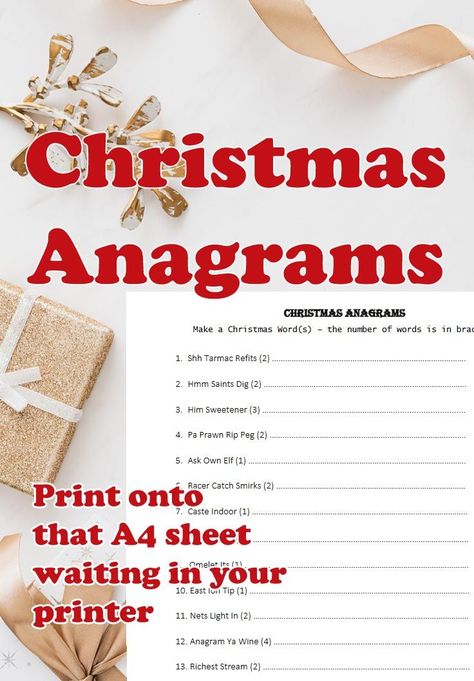 Christmas anagrams quiz Christmas Anagrams With Answers, Printable Christmas Quiz, Christmas Quizzes, Fun Quiz Questions, Christmas Quiz, Quiz Questions, Christmas Challenge, Christmas Words, Fun Quiz