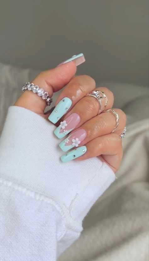 Cyan Blue Nails, Ideas For Short Nails, Nails Cute, Brittle Nails, Glamorous Nails, Nails Prom, Nail Growth, Cyan Blue, Prom Nails