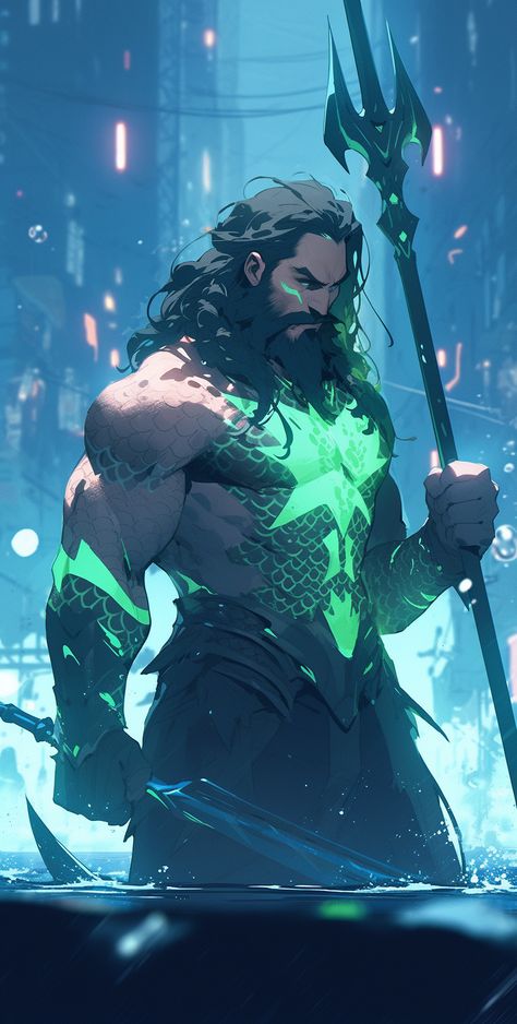 Atlantean Character Design, Aquaman Dc Comics, Aqua Man, Man Cartoon, Dark Warrior, Dc Comics Heroes, Creature Artwork, Dc Comics Artwork, Superhero Wallpaper