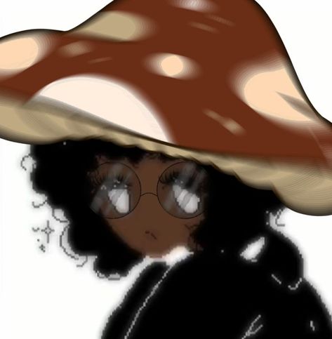 Poc Pfps With Glasses, Mushroom Anime Pfp, Black Fairy Pfp, Mushroom Pfp Aesthetic, Mixed Girl Pfp, Mushroom Pfp, Tik Tok Pfp, Fairy Pfp, Avatar Pfp