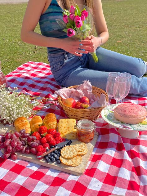 Picnic Core, Picnic Aesthetics, Picnic Gingham, Picnic Date Outfits, Strawberry Picnic, Breakfast Picnic, Gingham Picnic, Spring Picnic, Picnic Inspiration