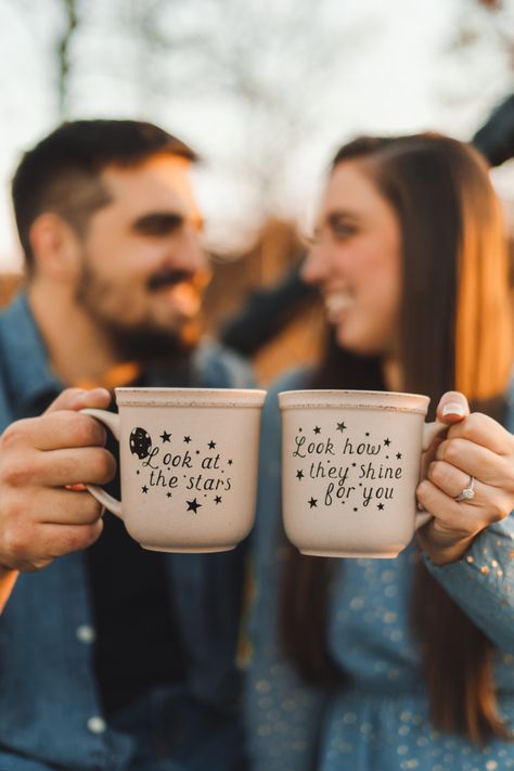 Coffee Couple Photoshoot, Mug Photoshoot, Coffee Engagement Photos, Beach Poses By Yourself Photo Ideas, Future Man, Coffee Cup Photo, Easy Photography Ideas, Maternity Photography Poses Pregnancy Pics, Couples Coffee Mugs