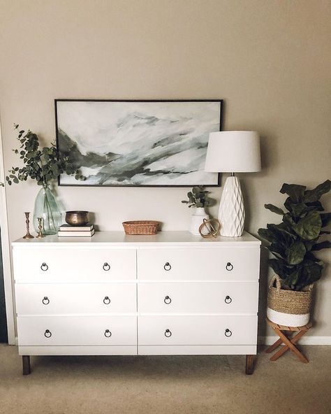 IKEA's Malm series has been around for ages, probably because it's so basic, it can work in any room without making a huge statement. See how people transform the pieces into truly unique creations. #hunkerhome #ikea #ikeahack #dresserideas #ikeadresser White Malm Dresser, Malm Dresser, Easy Ikea Hack, Ikea Malm, Shelves In Bedroom, Farmhouse Bedroom Decor, Small Room Bedroom, Beautiful Bedrooms, Ikea Hack