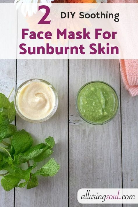 2 DIY Soothing Face Mask To Help Sunburnt Skin | Alluring Soul Sunburnt Face, Aloe Vera Acne, Soothing Face Mask, Lemon Face Mask, Baking Soda Face, Aloe Vera Benefits, Coffee Face Mask, Lemon Uses, Sun Burn